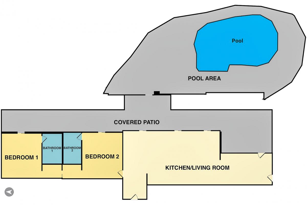 Pool villa St Martin - Floor plan